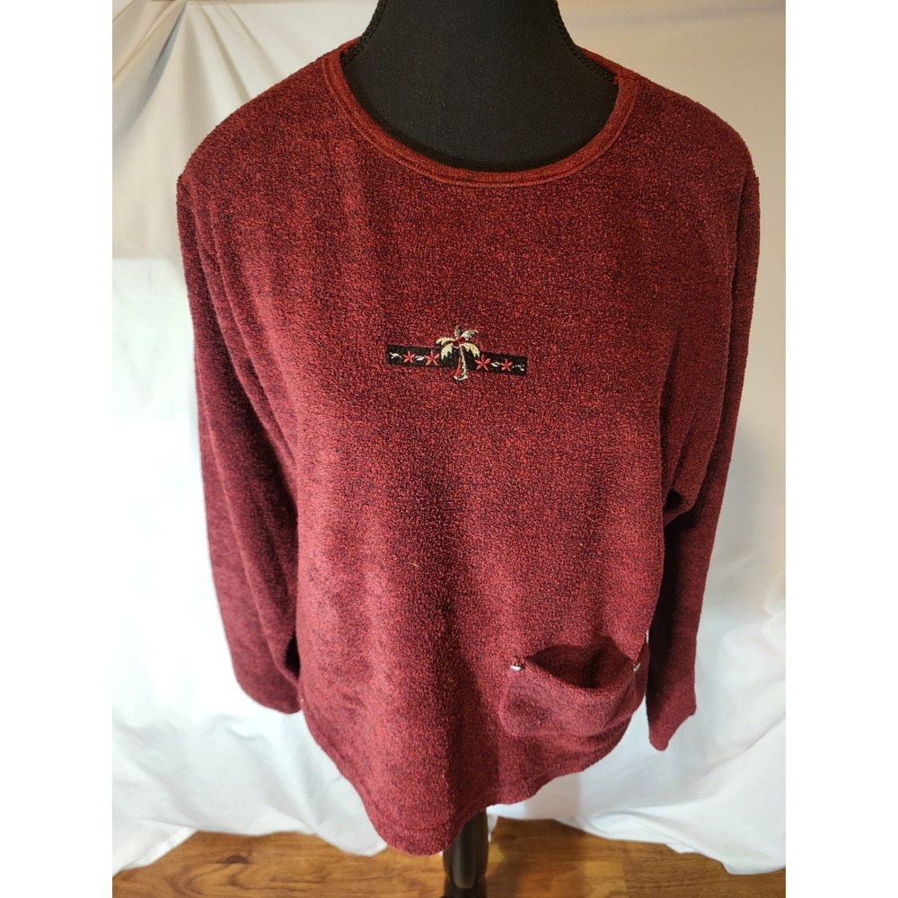 Artisans Brand USA Burgandy Size S‎ Palm Tree Embroidered
